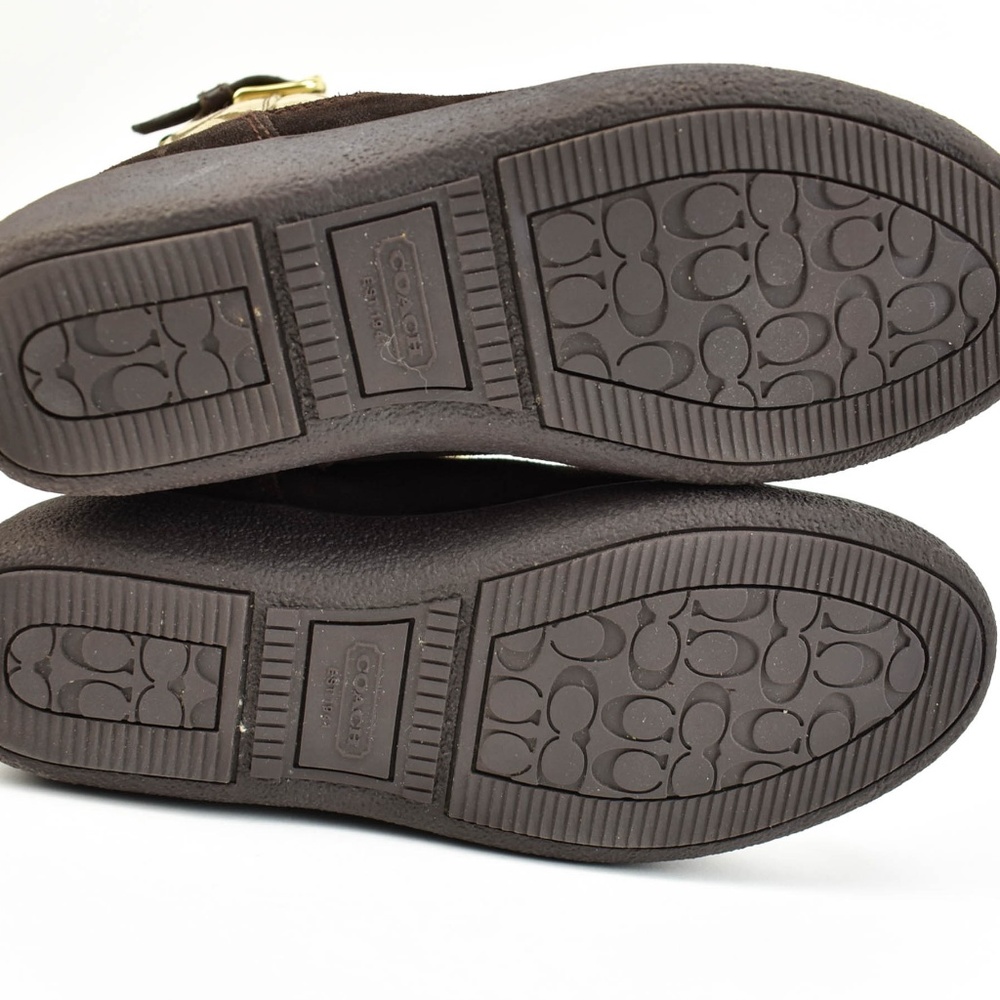 COACH: Tinah Brown Leather & C logo mid-calf boots - Picture 8 of 8
